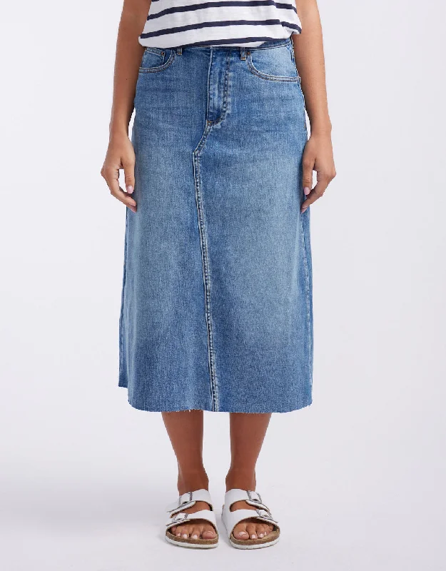 Saskia Denim Skirt - Mid Wash