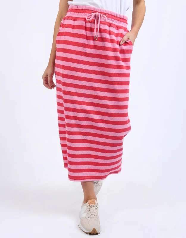 Sunset Stripe Skirt - Bittersweet & Strawberry Pink Stripe