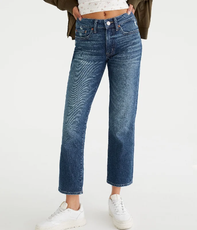 Aeropostale Mid-Rise Straight Ankle Jean