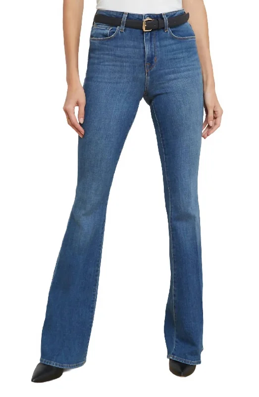 Bell High Rise Flare Jeans In Authentique