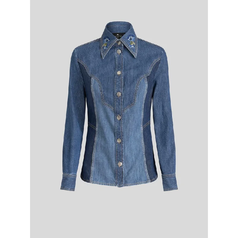 DENIM SHIRT WITH EMBROIDERY