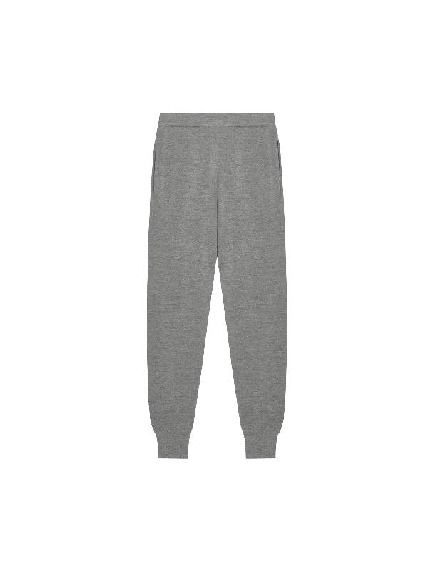 Womens DNA Regenerative Merino Wool Track Pants—grey marl