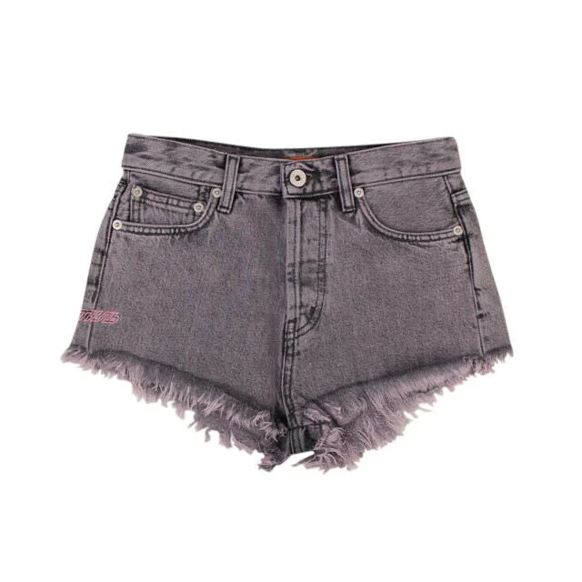 Heron Preston Denim Pink Raw Edge Shorts - Blue