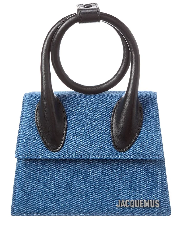 Jacquemus Le Chiquito Noeud Denim & Leather Clutch