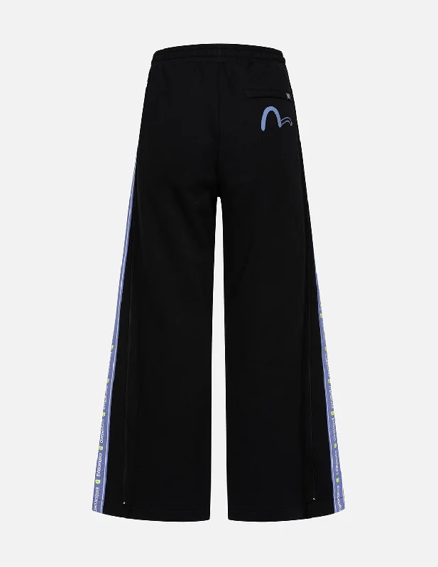 Logo Printed Ribbon Wide Leg Sweatpants