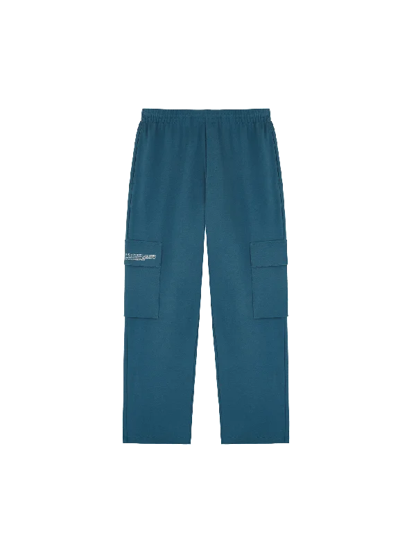 Mens Double Jersey Cargo Track Pants—storm blue