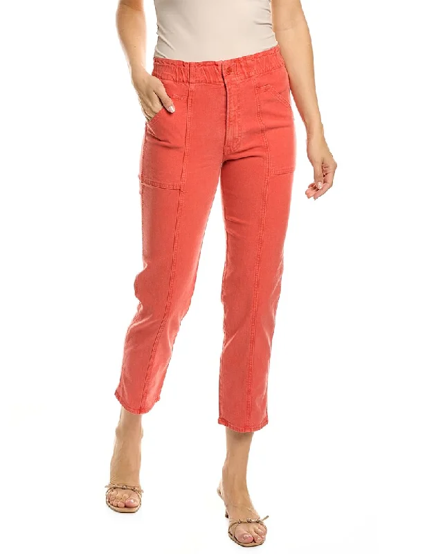 MOTHER The Springy Hot Coral Ankle Jean