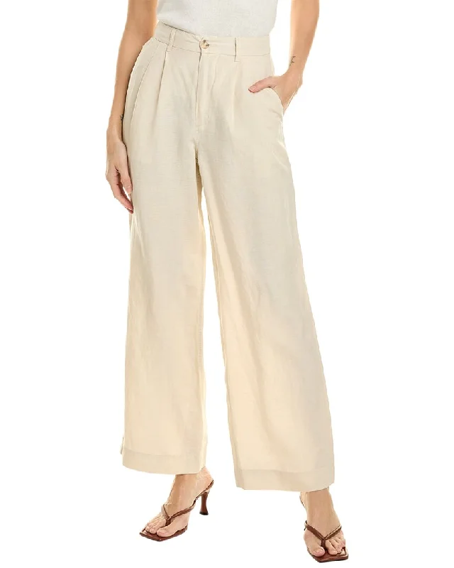 Onia Air Pleated Linen-Blend Trouser