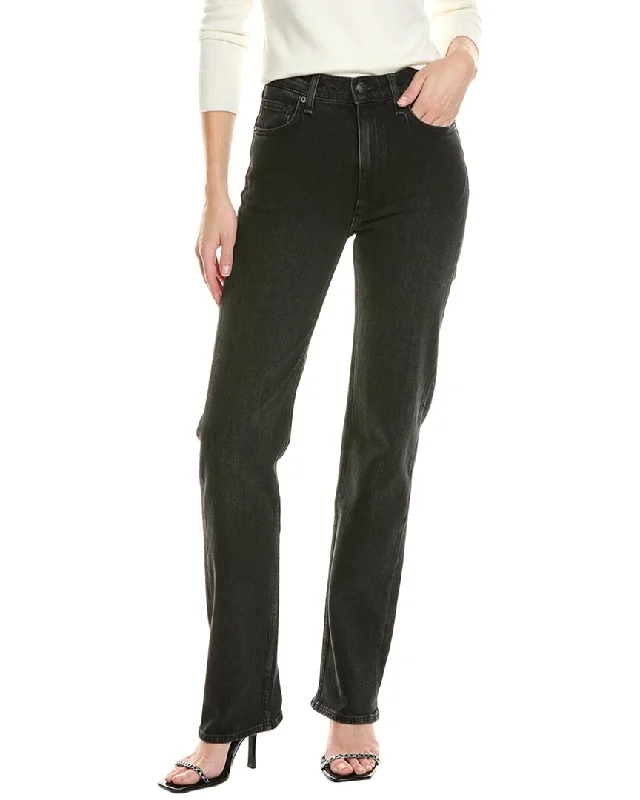 rag & bone Harlow Full-Length Worn Black Straight Jean