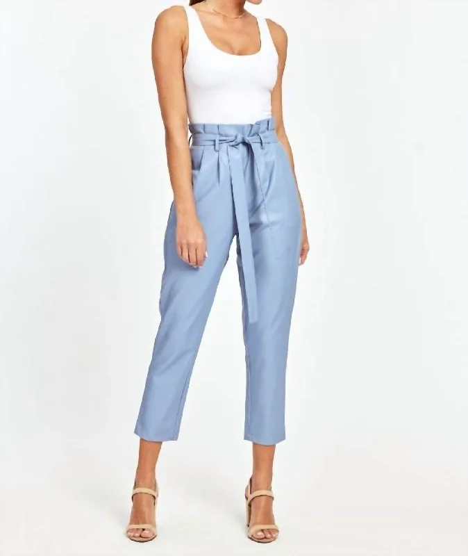 Uptown Paper Bag Pants In French Blue