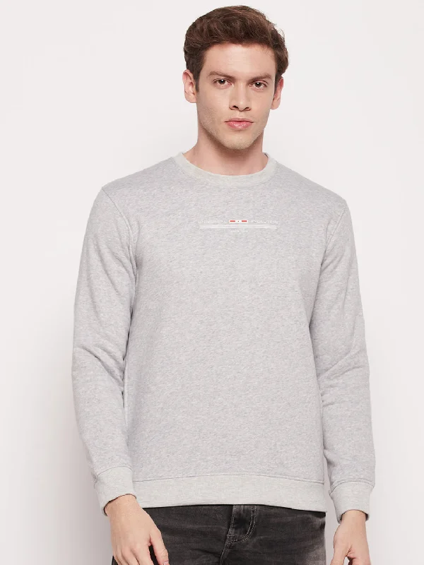 Men Grey Melange Sweatshirt